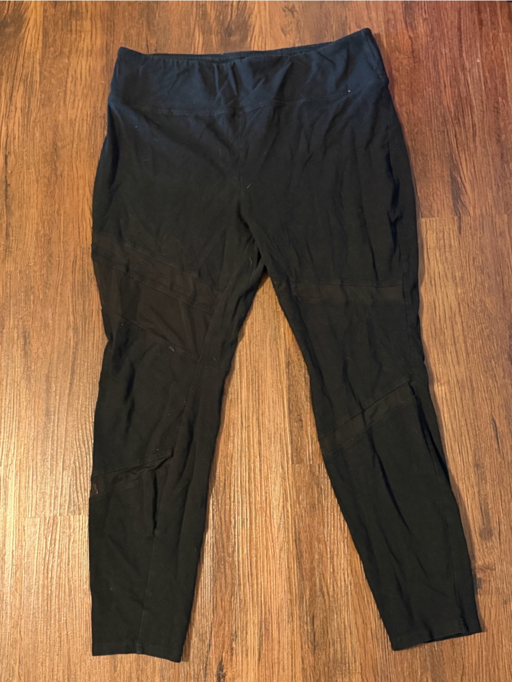 Wild Fable Black Stretch Ponte Leggings with mesh stripes size XL